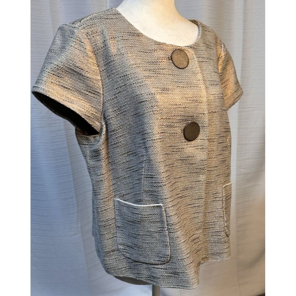 Classiques Entier Crop Jacket Metallic Bronze 2 Button Short Sleeve Size L Petit